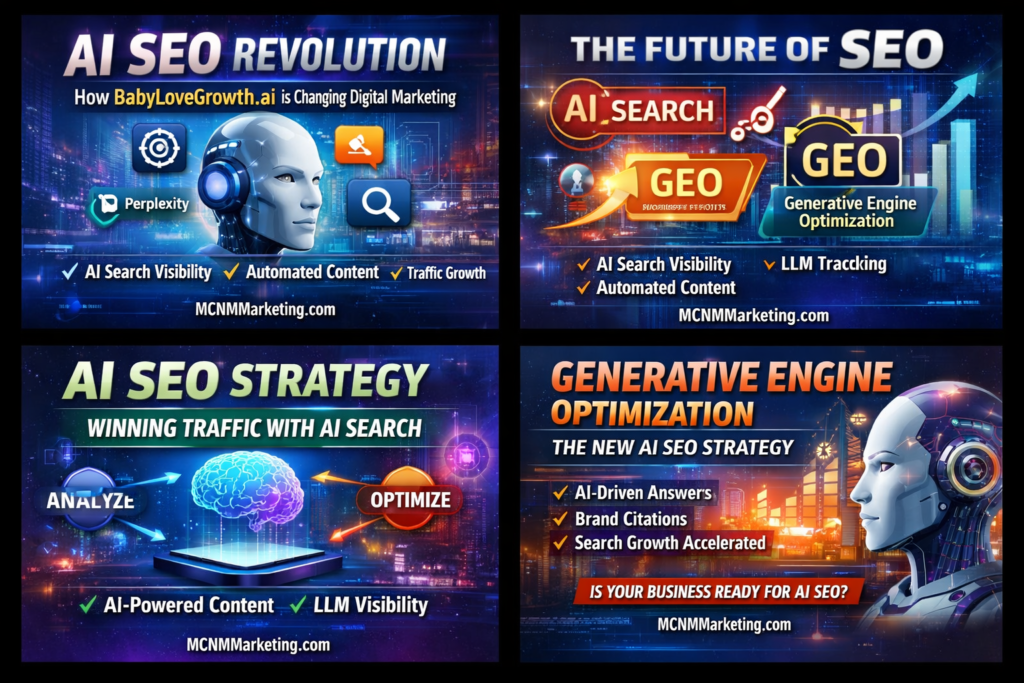 Infographic detailing Generative Engine Optimization (GEO) and AI search strategy for digital marketing.