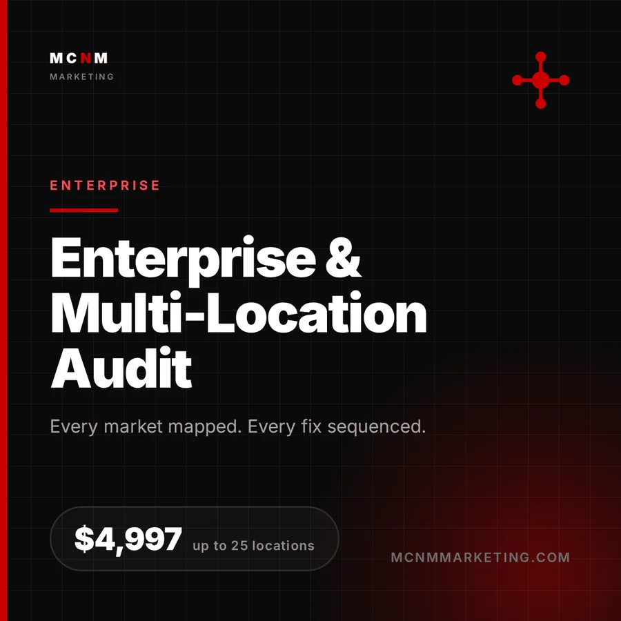 Enterprise and Multi-Location SEO Audit - $4,997 procurement-grade audit covering up to 25 locations from MCNM Marketing
