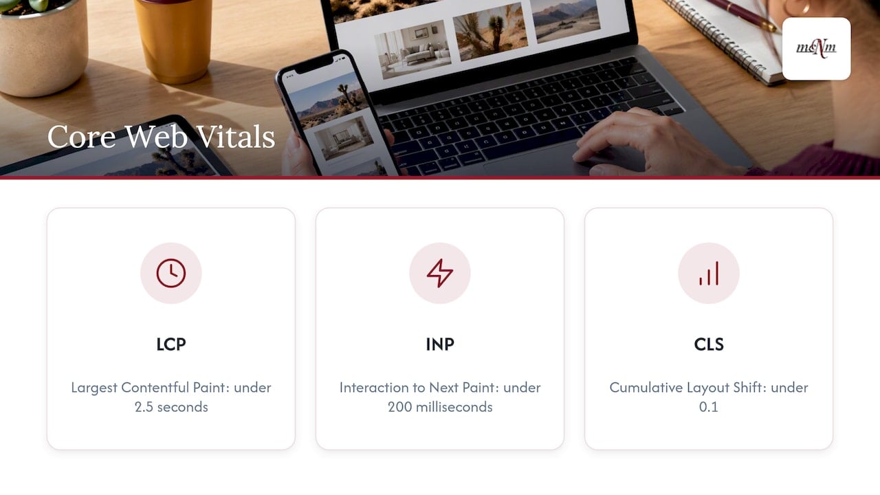 Three Core Web Vitals targets and thresholds