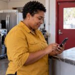 Home services owner handling a website chat