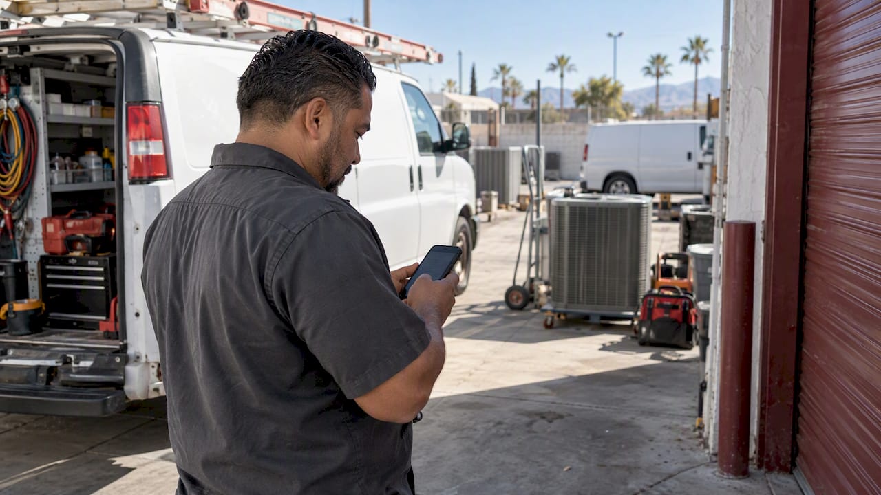 Las Vegas contractor checking his business listing