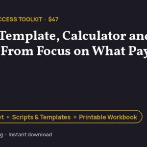 Business Success Toolkit from MCNM Marketing: spreadsheet, scripts and templates, printable workbook