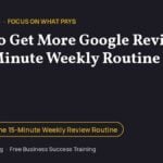 How to get more Google reviews lesson title card: a 15-minute weekly routine