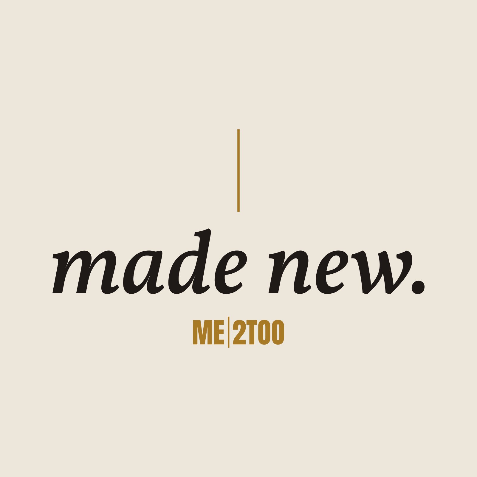 Close-up of the made new. back print on a natural tee
